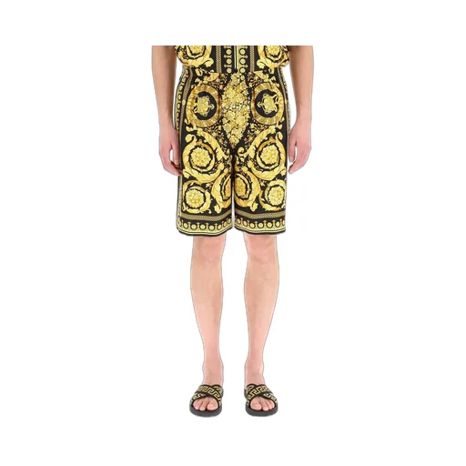 Baroque Print Silk Shorts