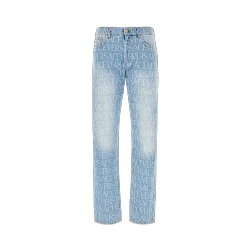 Logo Print Straight Leg Jeans