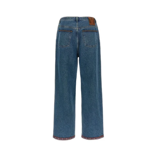 Wide-Leg Jeans With Embroidered Details