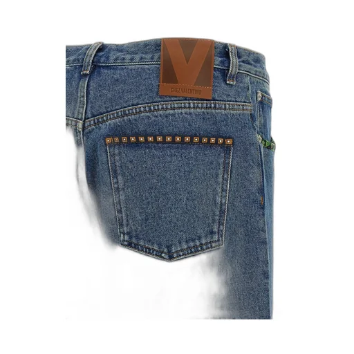 Wide-Leg Jeans With Embroidered Details