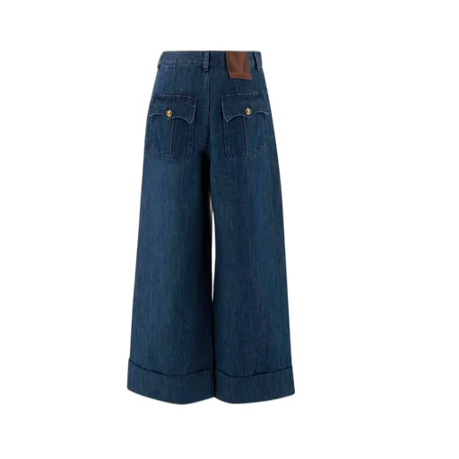 Wide-Leg Denim Jeans