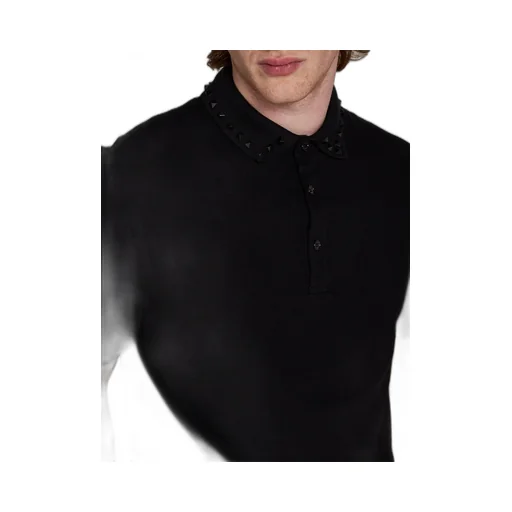 Studded Collar Polo Shirt