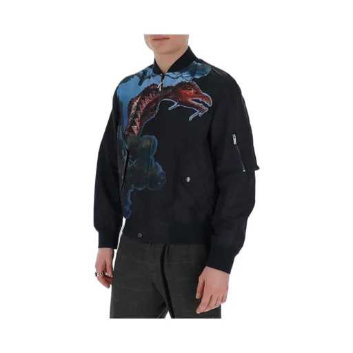 Bomber Jacket With Dragon Print