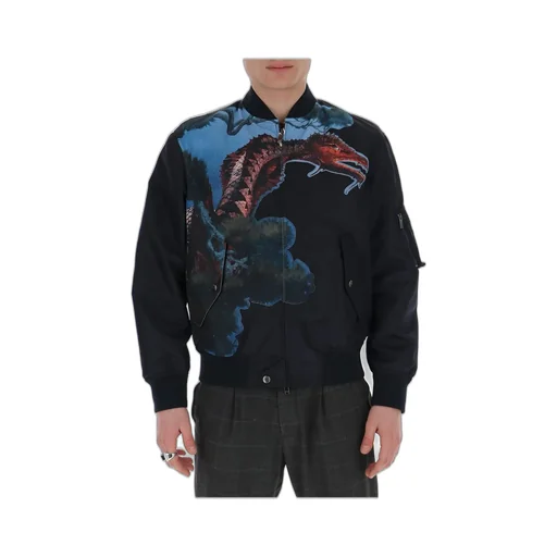 Bomber Jacket With Dragon Print