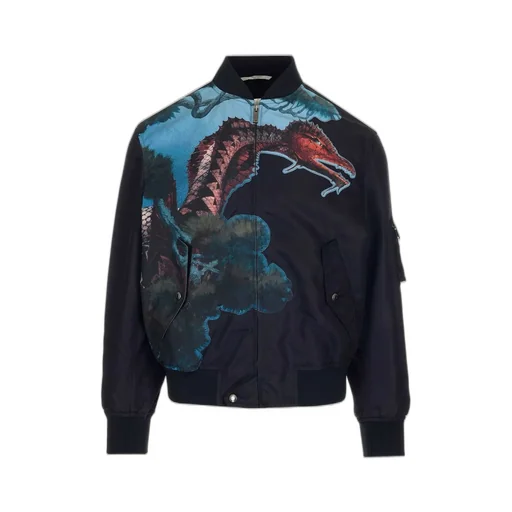 Bomber Jacket With Dragon Print