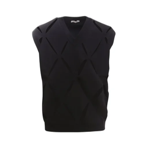 V-Neck Argyle Knit Vest