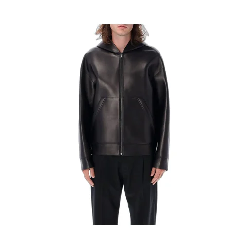 Leather Zip-Up Hoodie