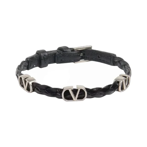 Braided Leather Bracelet With Vlogo