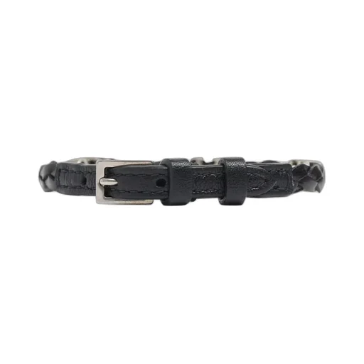 Braided Leather Bracelet With Vlogo