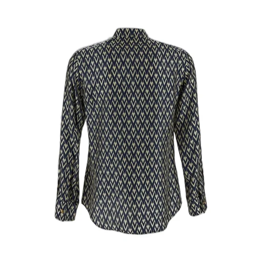 Geometric Print Button-Up Shirt