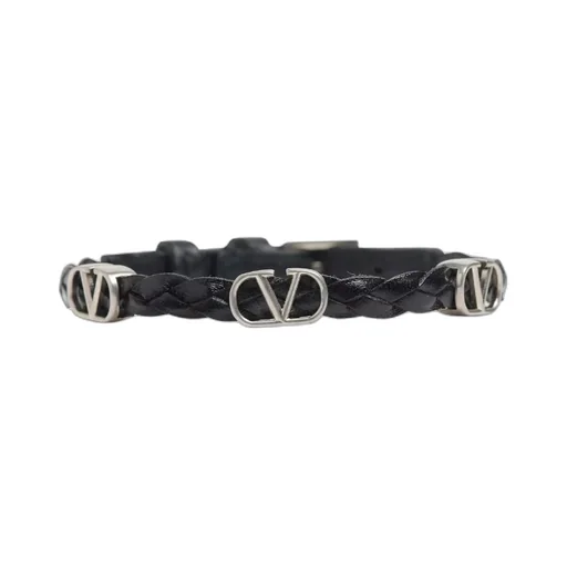 Braided Leather Bracelet With Vlogo