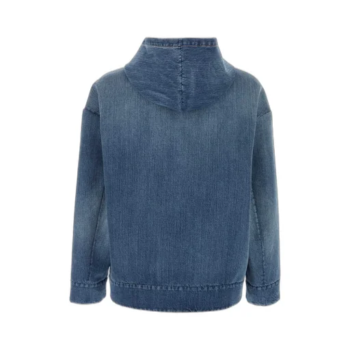 Denim Zip-Up Hoodie