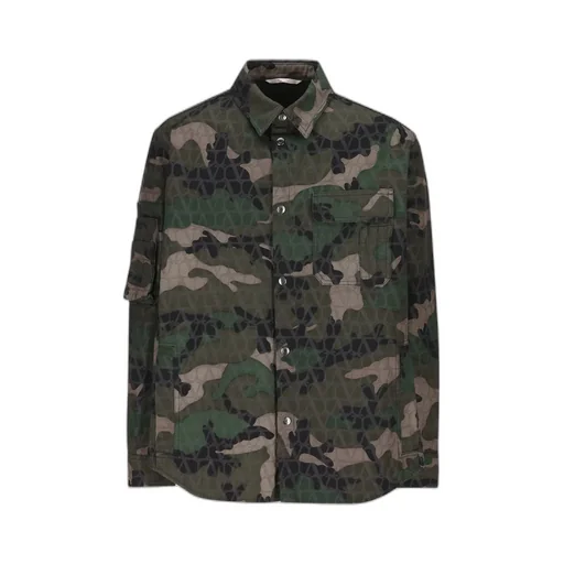 Camouflage Print Shirt Jacket
