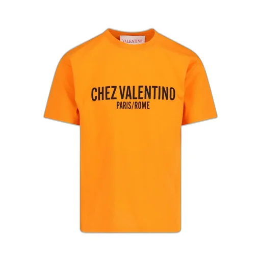 T-Shirt With Chez Valentino Paris/Rome Print