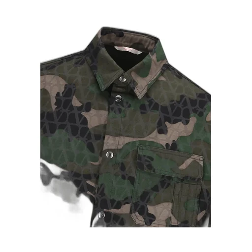 Camouflage Print Shirt Jacket