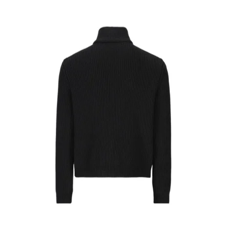 Zip-Up Jacket With Patterned Front And Ribbed Sleeves