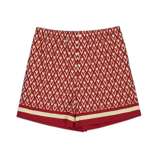 Diamond Print Silk Pajama Shorts