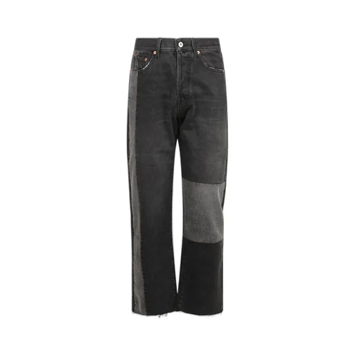Patchwork Straight Leg Jeans