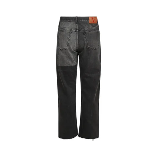 Patchwork Straight Leg Jeans