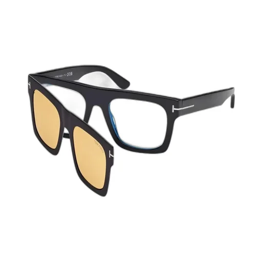 Square Eyeglasses With Clip-On Sunglasses
