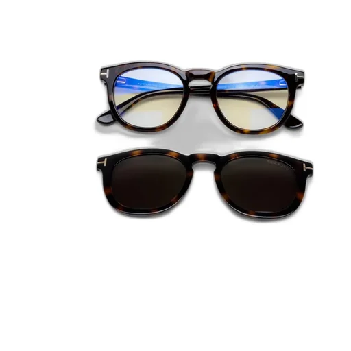 Round Eyeglasses With Clip-On Sunglasses