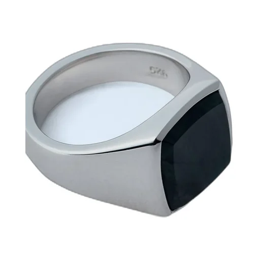 Signet Ring With Black Stone