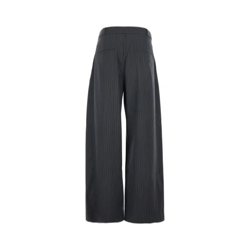 Pinstripe Wide-Leg Trousers