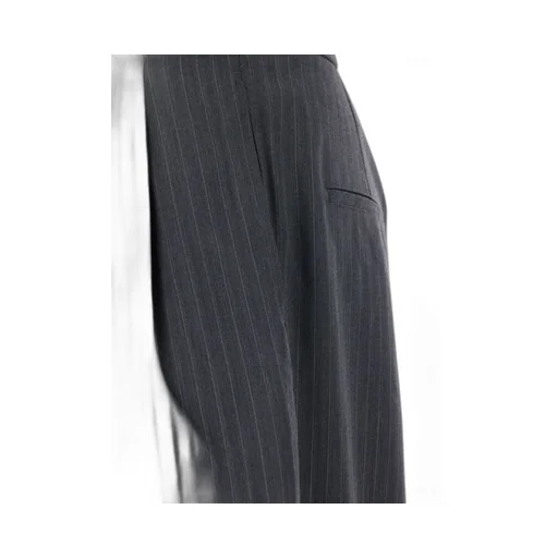 Pinstripe Wide-Leg Trousers