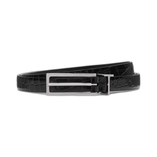 Crocodile Embossed Leather Belt