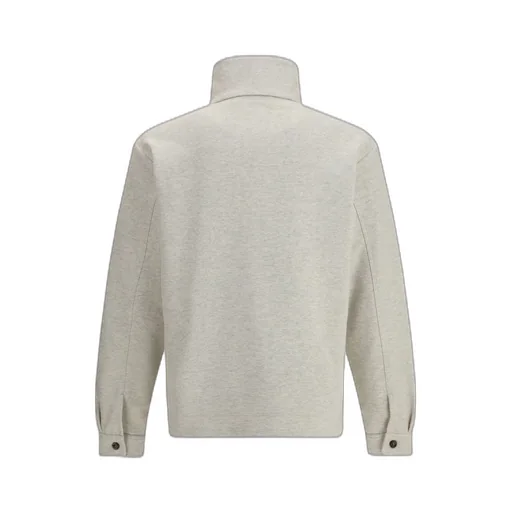 Sweatshirt With High Neck And Button Closure