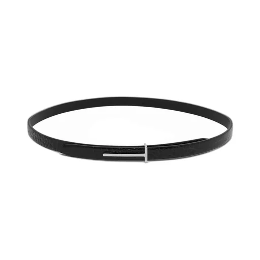 Crocodile-Effect Leather Belt