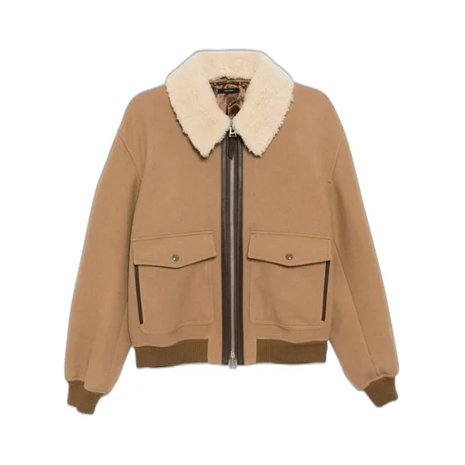Bomber Jacket With Shearling Collar