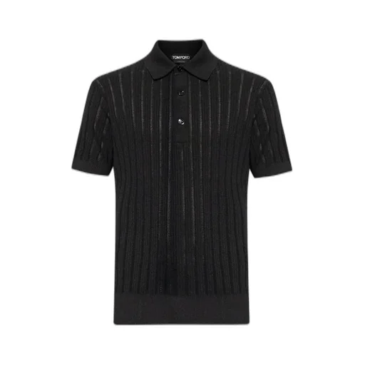 Striped Knit Polo Shirt
