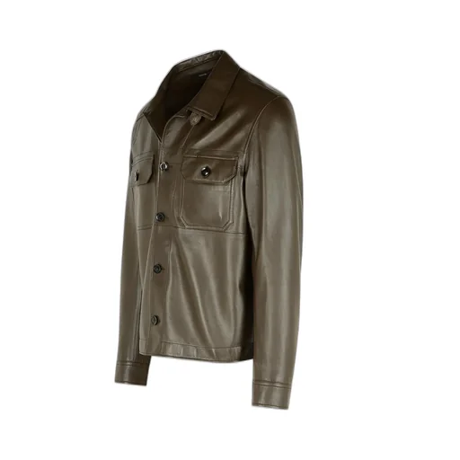 Leather Shirt Jacket
