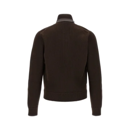 Suede And Knit Bomber Jacket