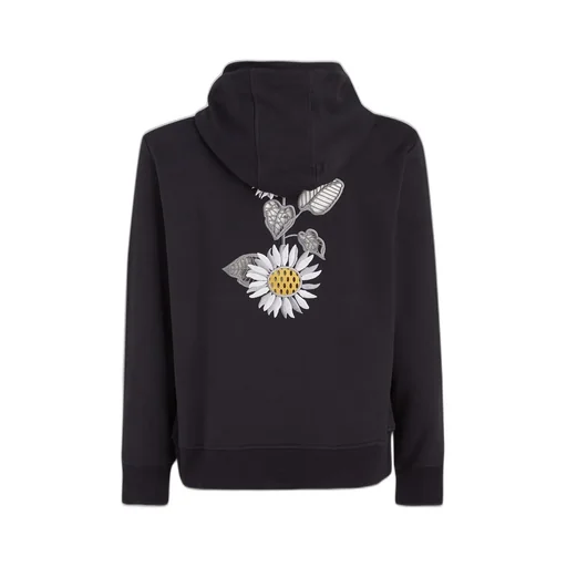 Hoodie With Floral Embroidery