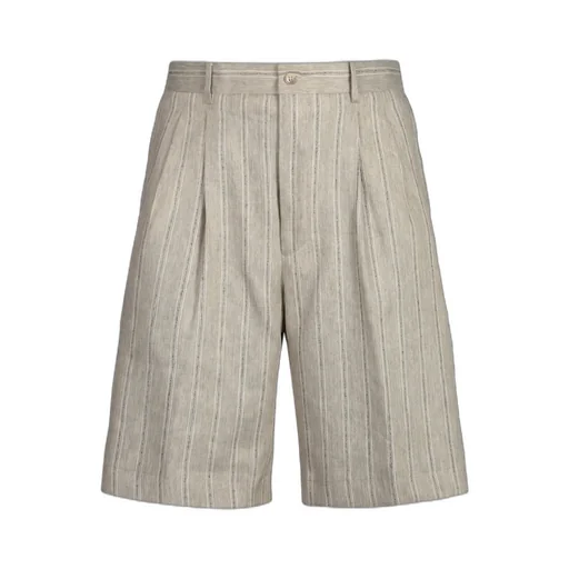 Pleated Stripe Shorts