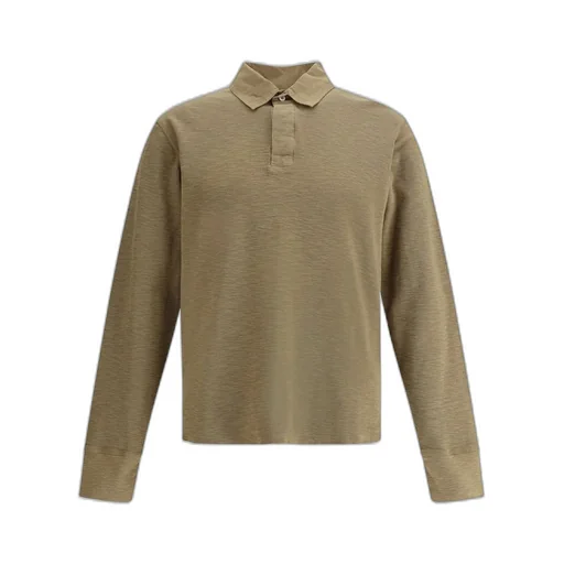Textured Long-Sleeve Polo Shirt