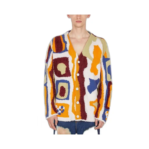 Abstract Pattern Knit Cardigan