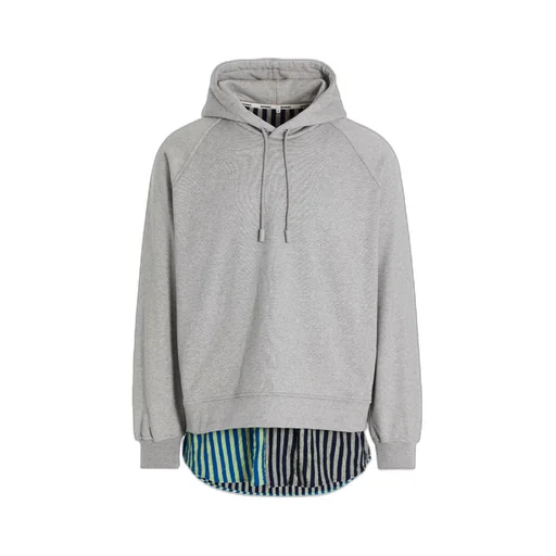 Hooded Sweatshirt With Layered Shirt Hem