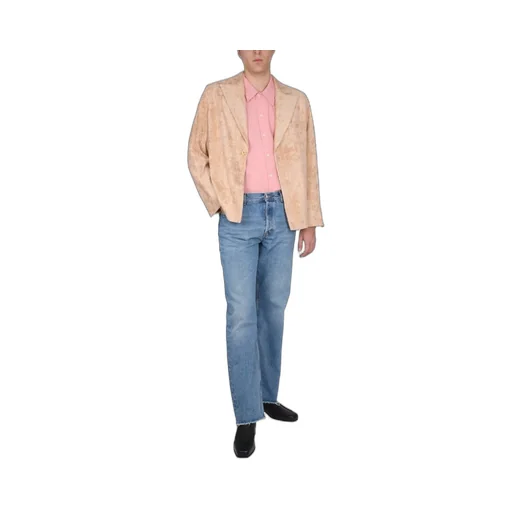 Straight Leg Jeans With Floral Pocket Detail