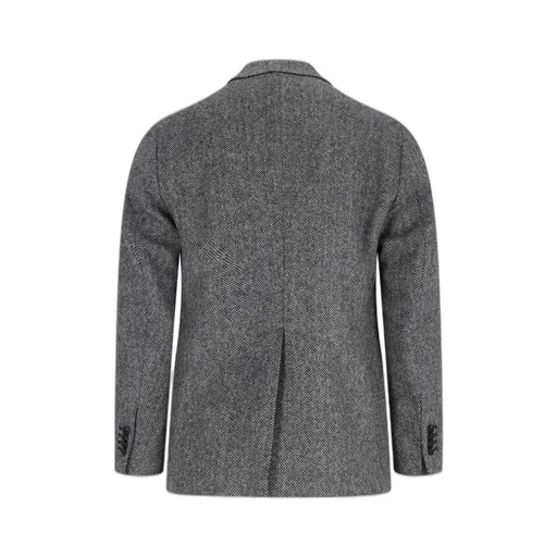Double-Breasted Herringbone Blazer