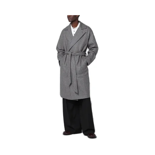 Houndstooth Wool Blend Coat