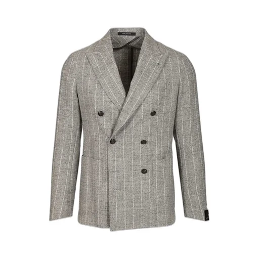 Double-Breasted Pinstripe Blazer