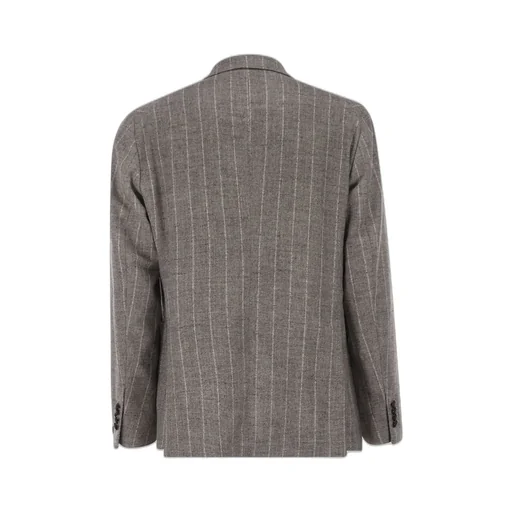 Double-Breasted Pinstripe Blazer