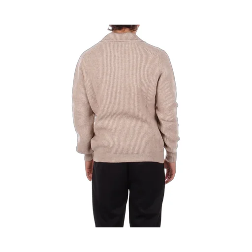 Ribbed Knit Polo Sweater