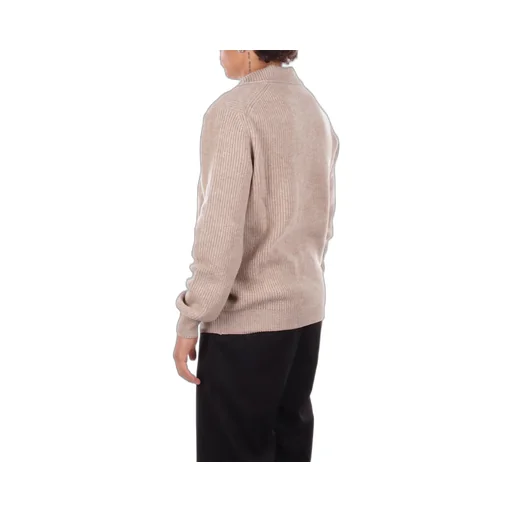 Ribbed Knit Polo Sweater