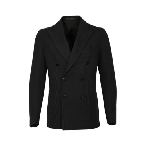 Double-Breasted Knit Blazer
