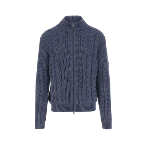 Cable Knit Zip-Up Cardigan
