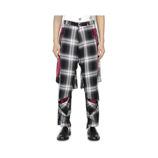 Deconstructed Plaid Trousers